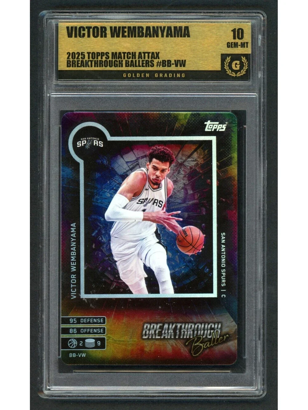 2025-26 Topps Match Attax #BB-VW Victor Wembanyama BT.Baller Graded 10 Gem Mint